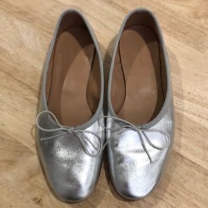 Mansur Gavriel silver ballerina flats